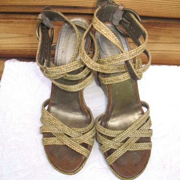 Stuart Weitzman Womens 7.5 Wedge Sandals Shoes - Picture 4 of 9